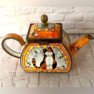 Vintage Kelvin Chen Signed Enameled MiniatureTeapot